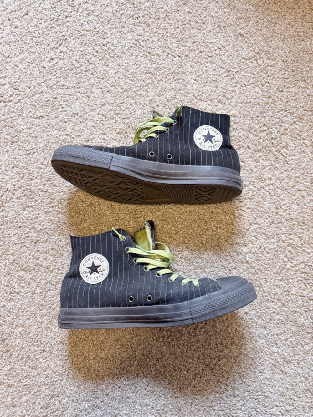 Converse Chuck Taylor All Stars - Black with Lime Pinstripes and Laces